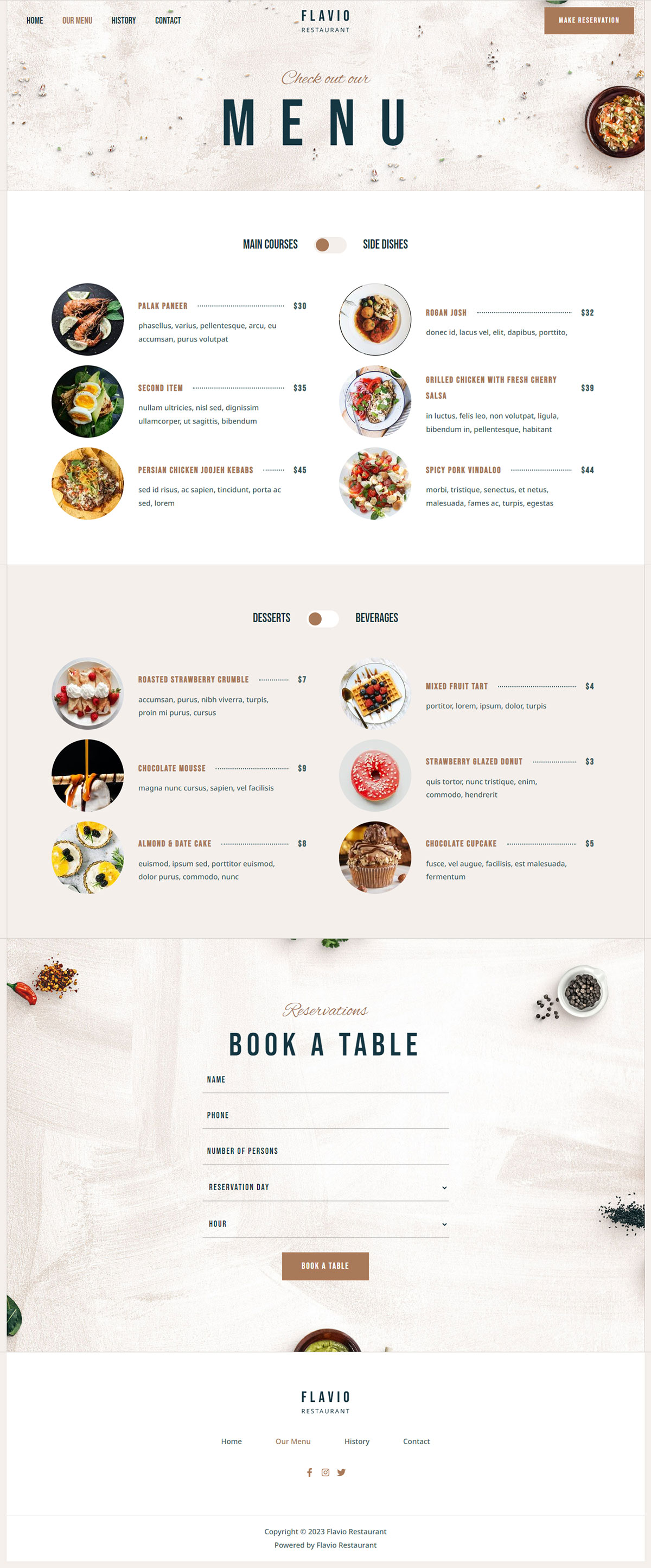 Our Menu