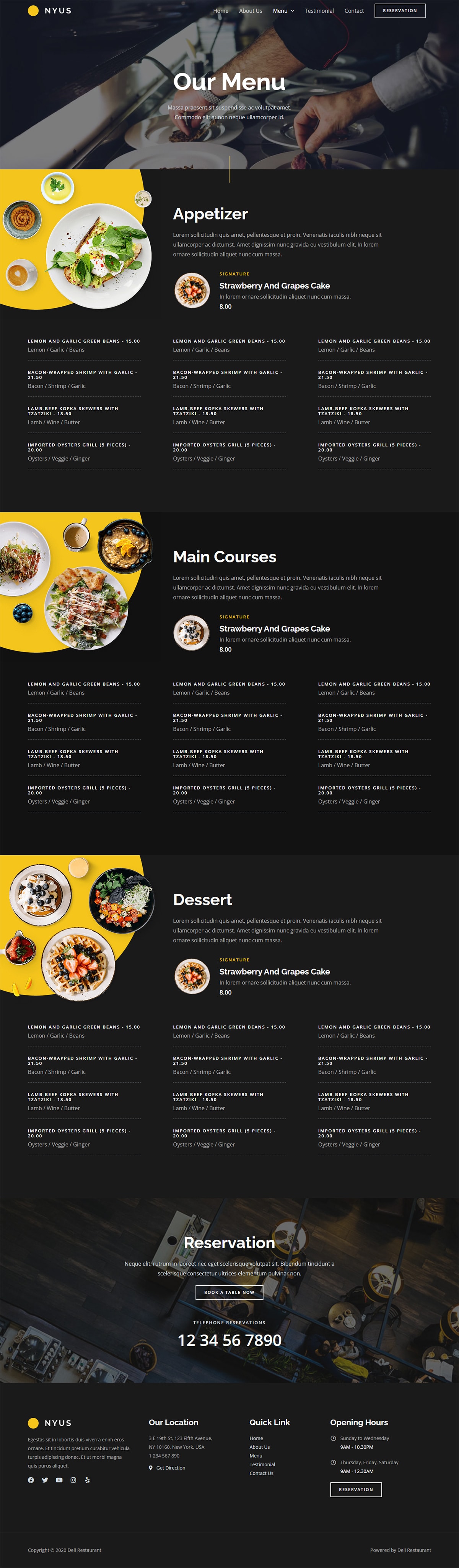 Menu Dark